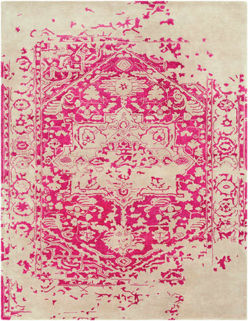 Vaillyn Traditional Bright Pink Area Rug